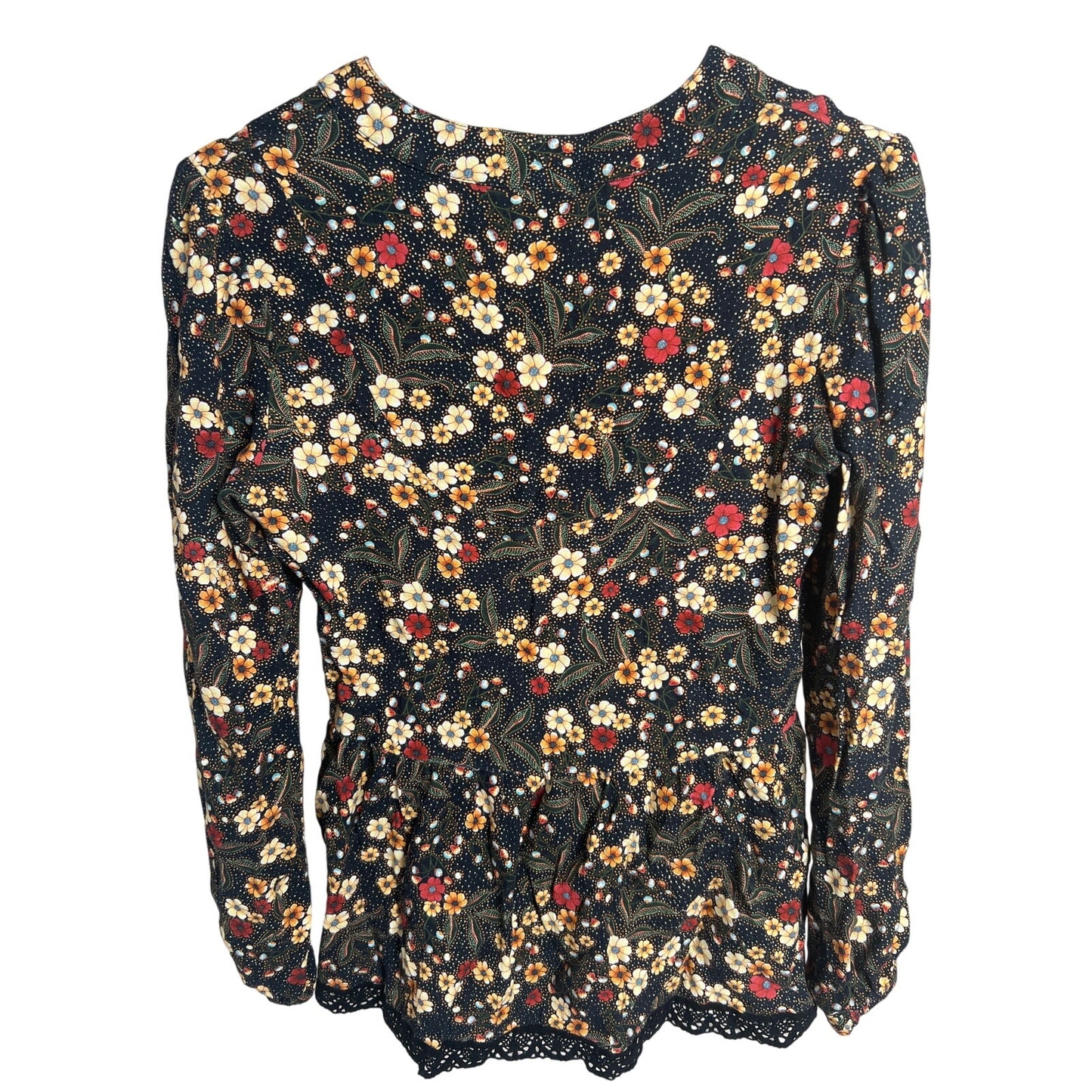 Farm Rio De janeiro For Antrhopologie XS Floral Long Sleeve Blouse Sayen