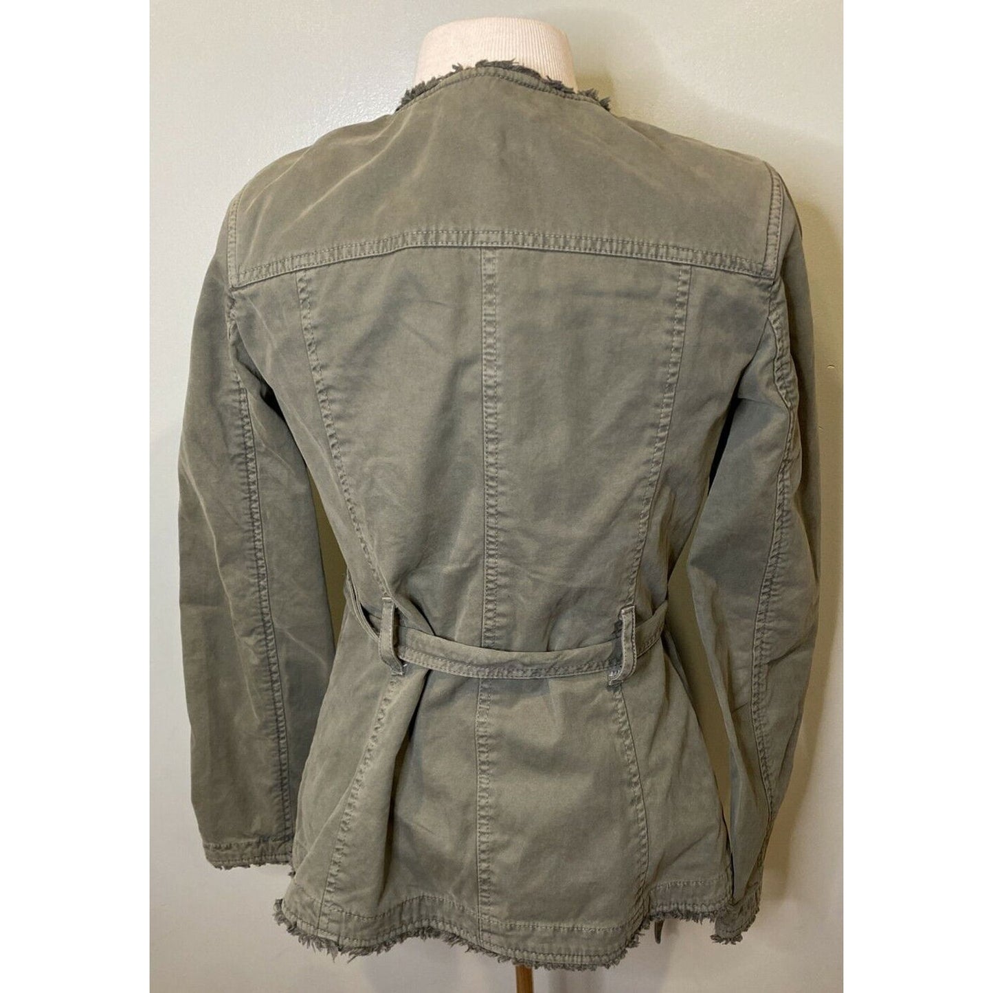 BANANA REPUBLIC Womens Utility Military Safari cargo Jacket Olive Army Green XS