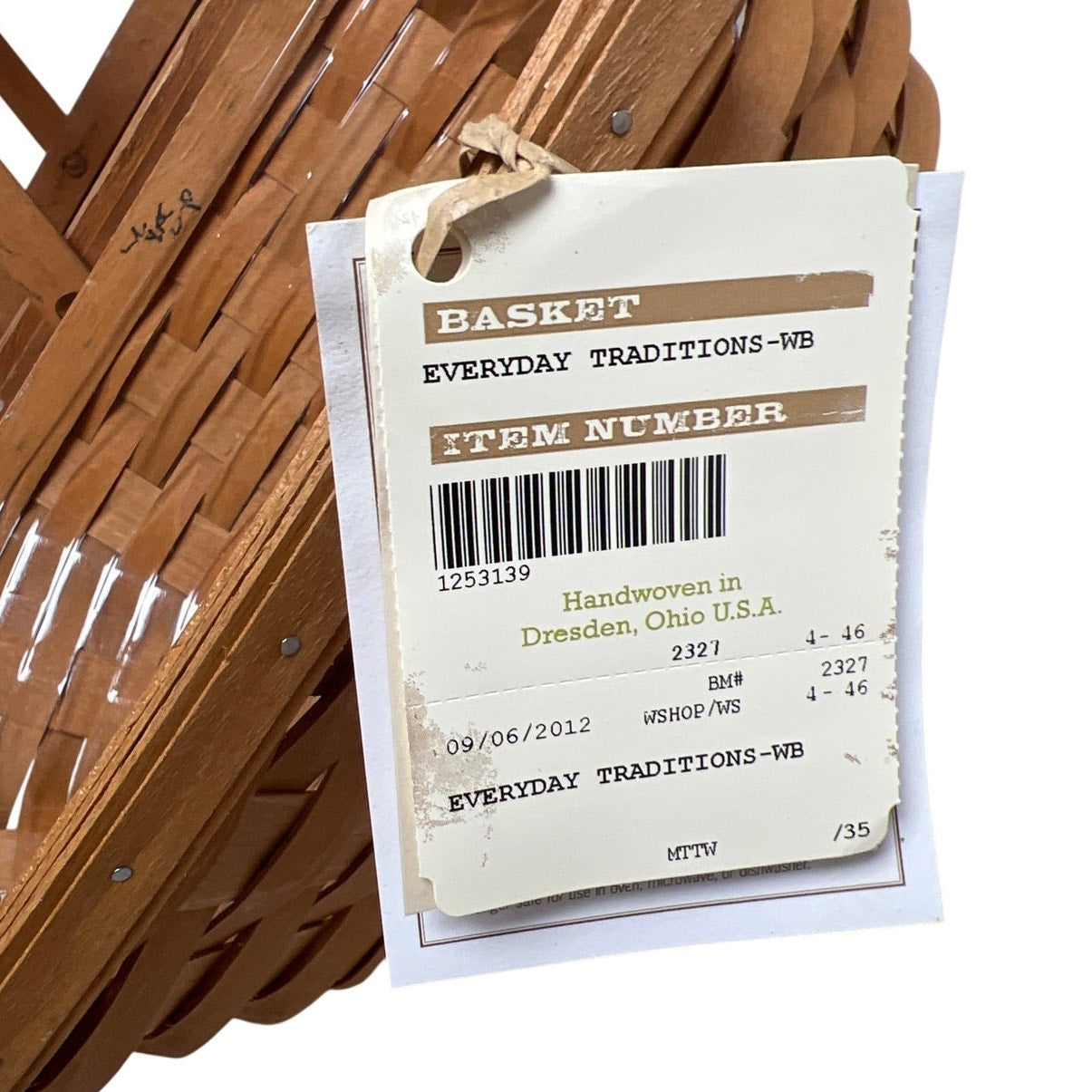NWT Longaberger Handwoven In Ohio Handmade Fall Harvest Basket