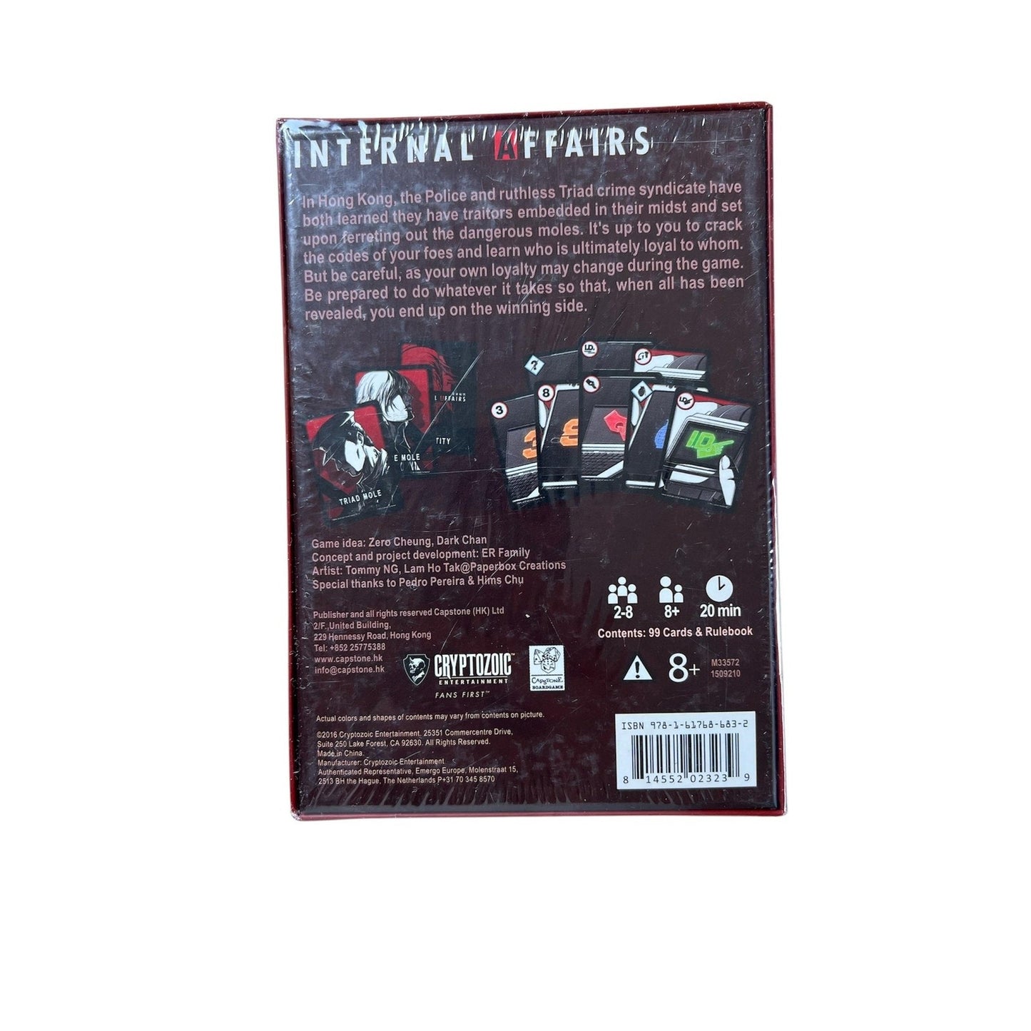 Internal Affairs Card Game 2-8 20 Min Age 8+ New Sealed Cryptozoic Entertainment