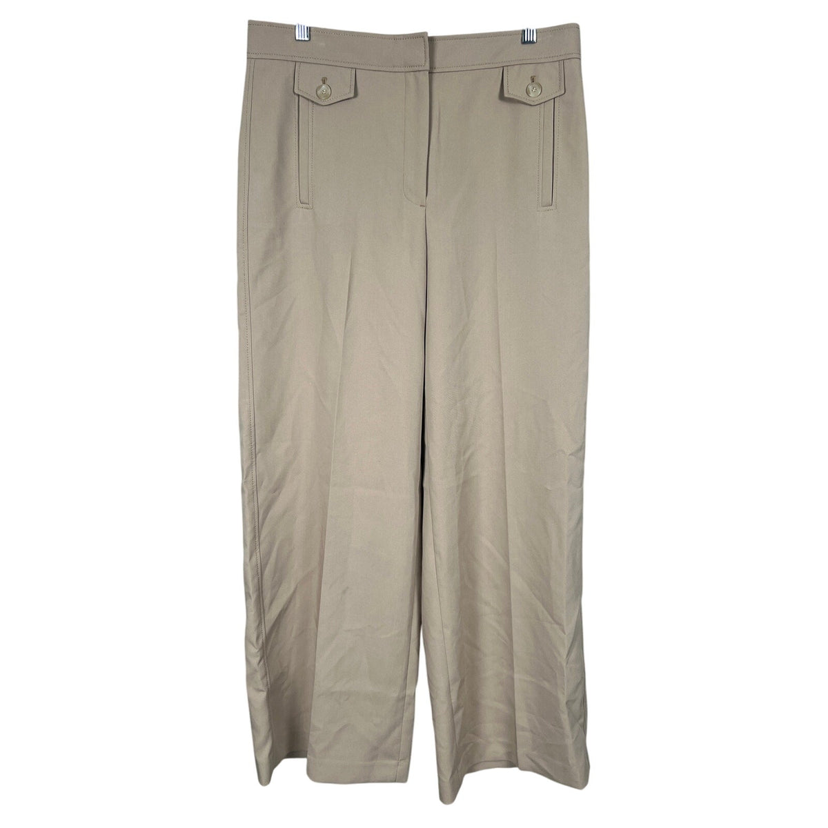 Ann Taylor NWT The Wide Leg High Rise Polyester Size 8 Beige