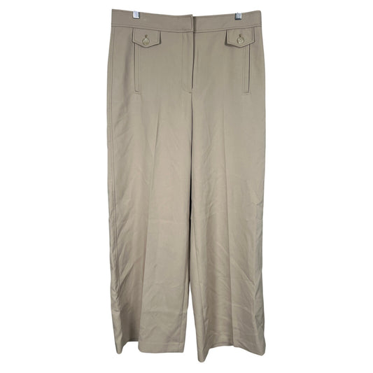 Ann Taylor NWT The Wide Leg High Rise Polyester Size 8 Beige