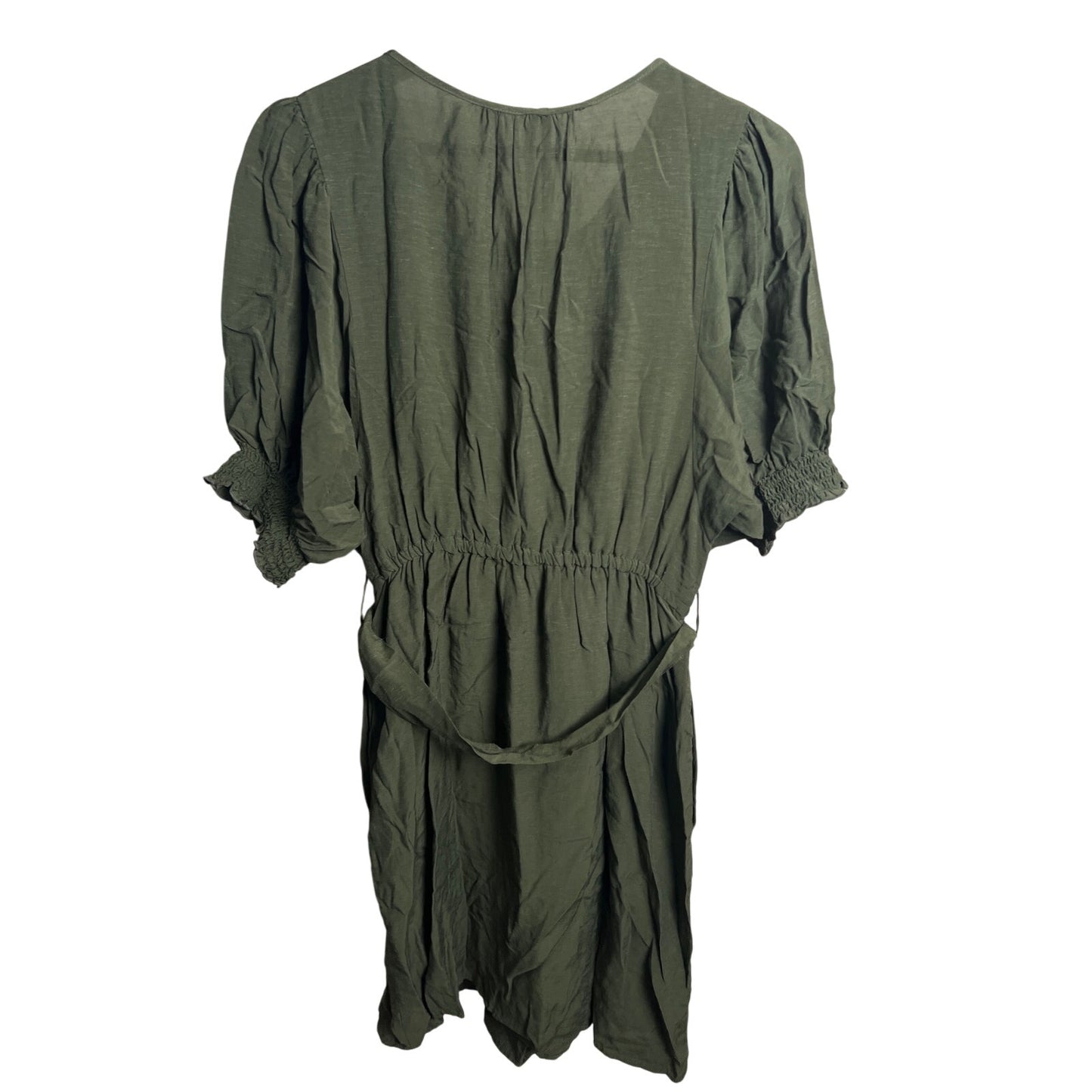 Anthropologie Nicole Puff-Sleeved Linen Blend Shirt Dress Medium