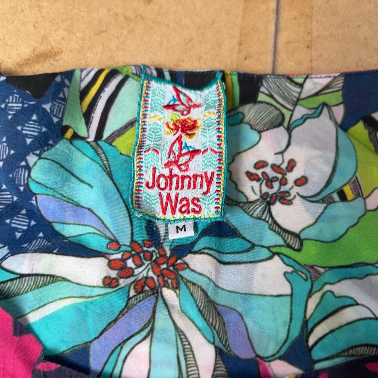 Johnny Was Tank Womens M Multicolor Floral Embroidered Round Neck Rayon