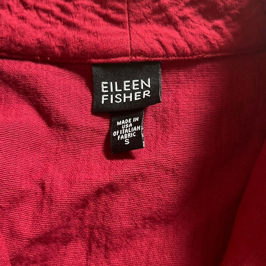 Eileen Fisher Red Full Zip Sweater Size S
