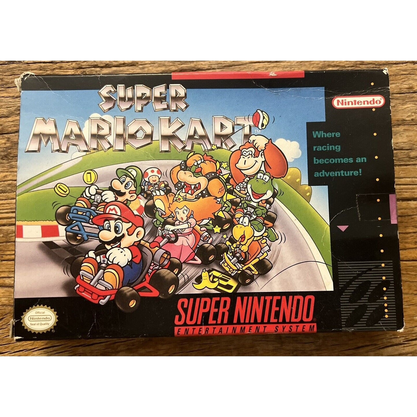 Super Mario Kart (Super Nintendo SNES, 1992) - Box and Manual