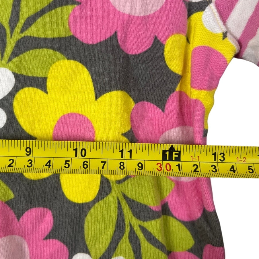 Mini Boden Girls Floral and Striped Long Sleeve Size 13-14Y