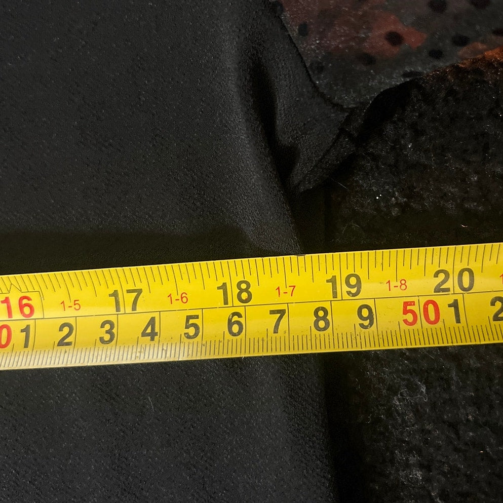 Hanezza Black Blouse Women's Top Small Tie Bow