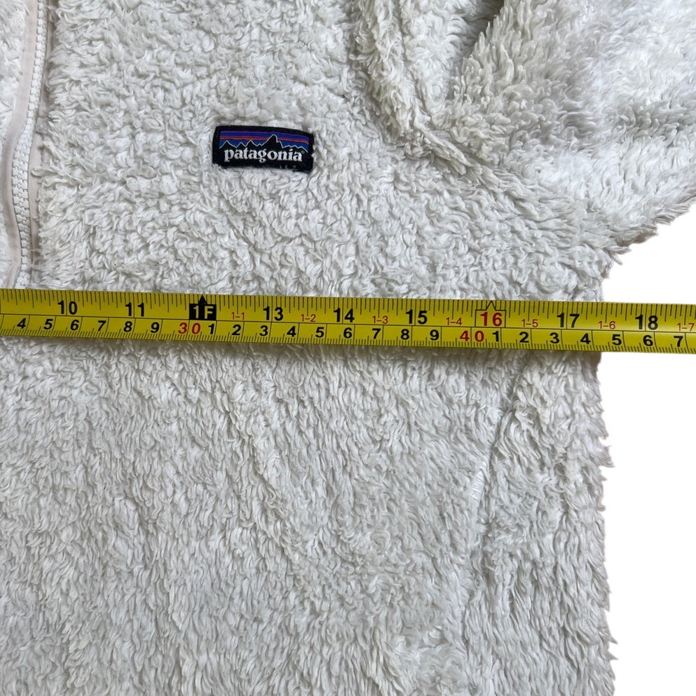 Patagonia Girls Large White Quarter Zip Pullover Fleece Jacket