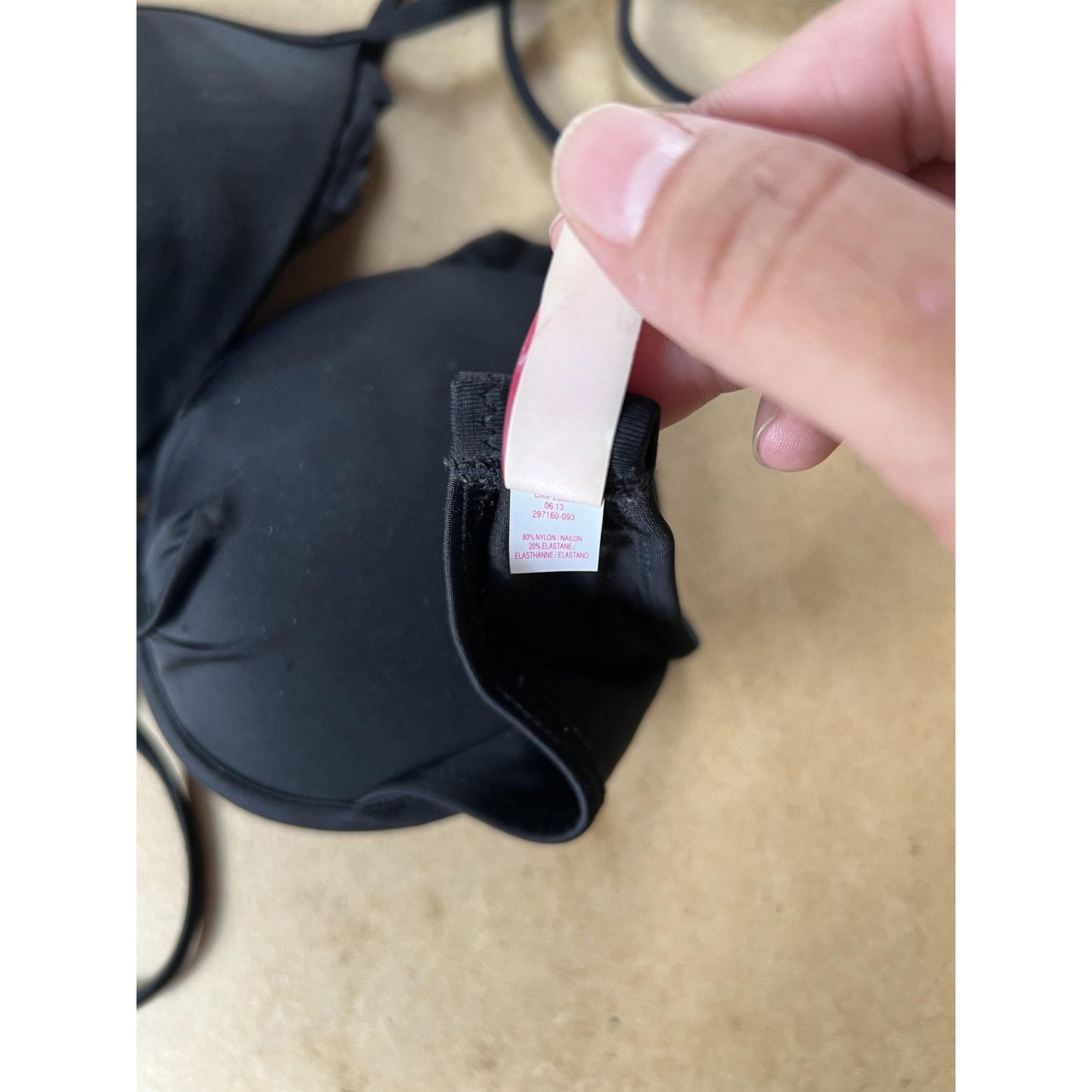 Victoria's Secret Swim Top Womens 34C Black Halter Padded Lined Bikini
