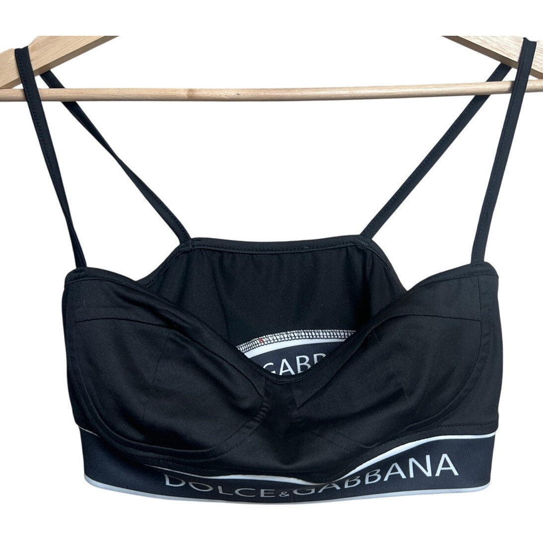 Fine-Rib Jersey Balconette Bra W/ Branded Elastic Size Medium