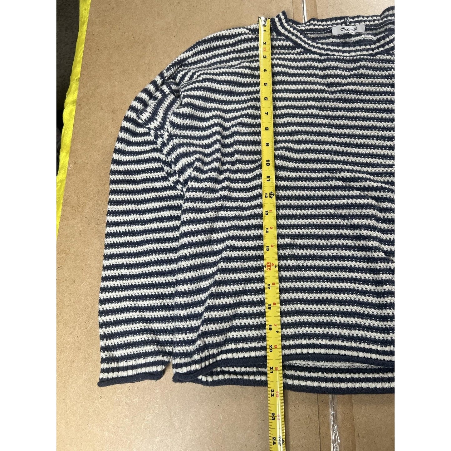 Madewell Sweater Womens XL Blue Striped Open-Knit Lightweight Pullover Casual