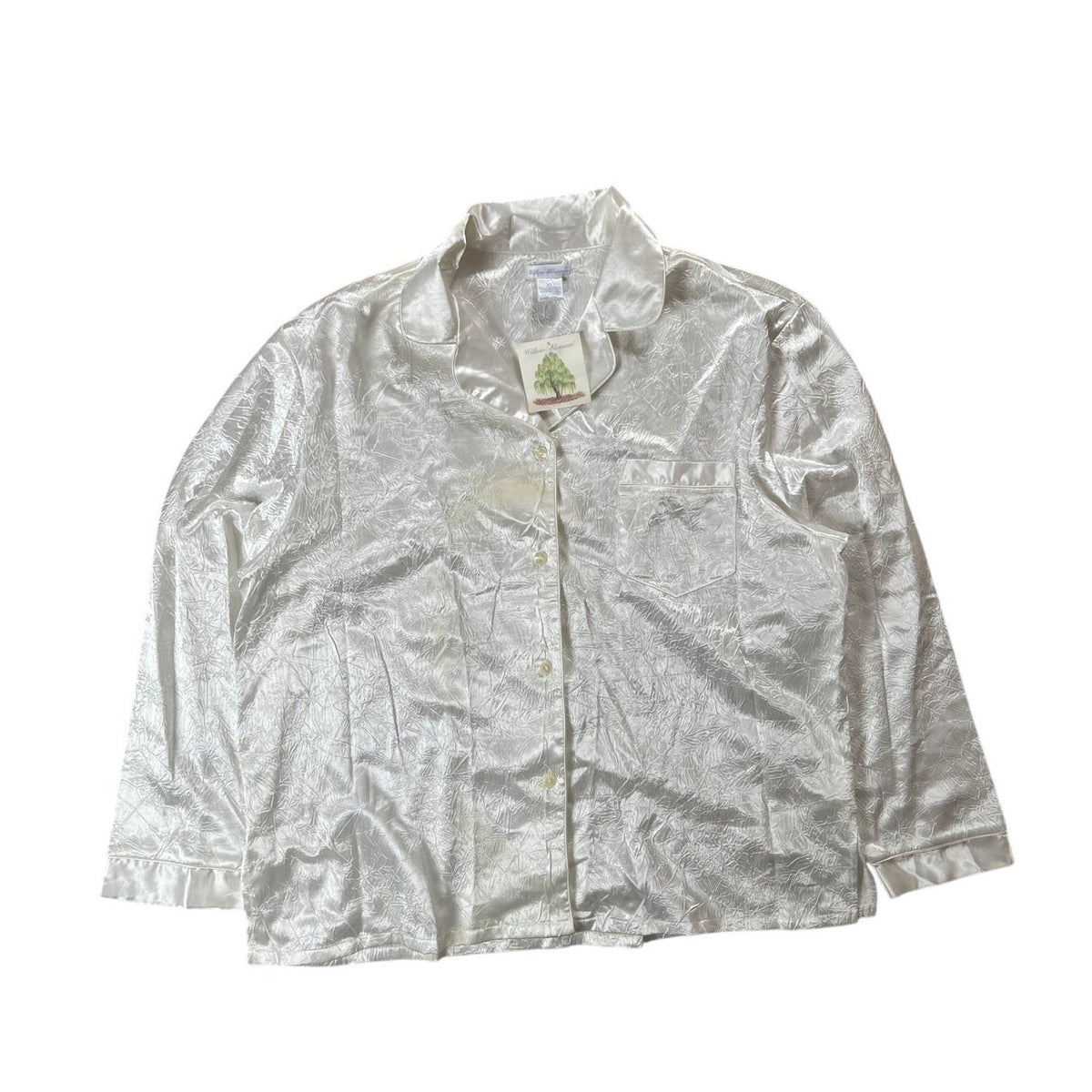 NWT Willow Blossom White Floral Print Long Sleeve Button-Up Size XL