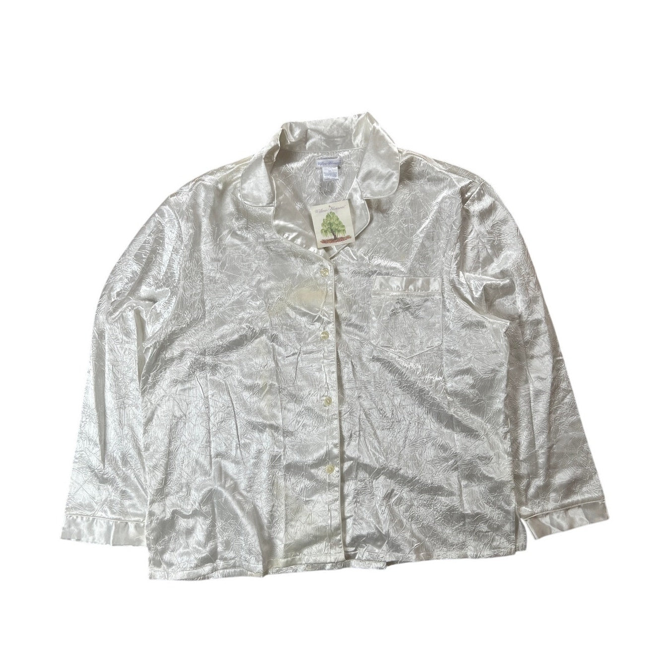 NWT Willow Blossom White Floral Print Long Sleeve Button-Up Size XL