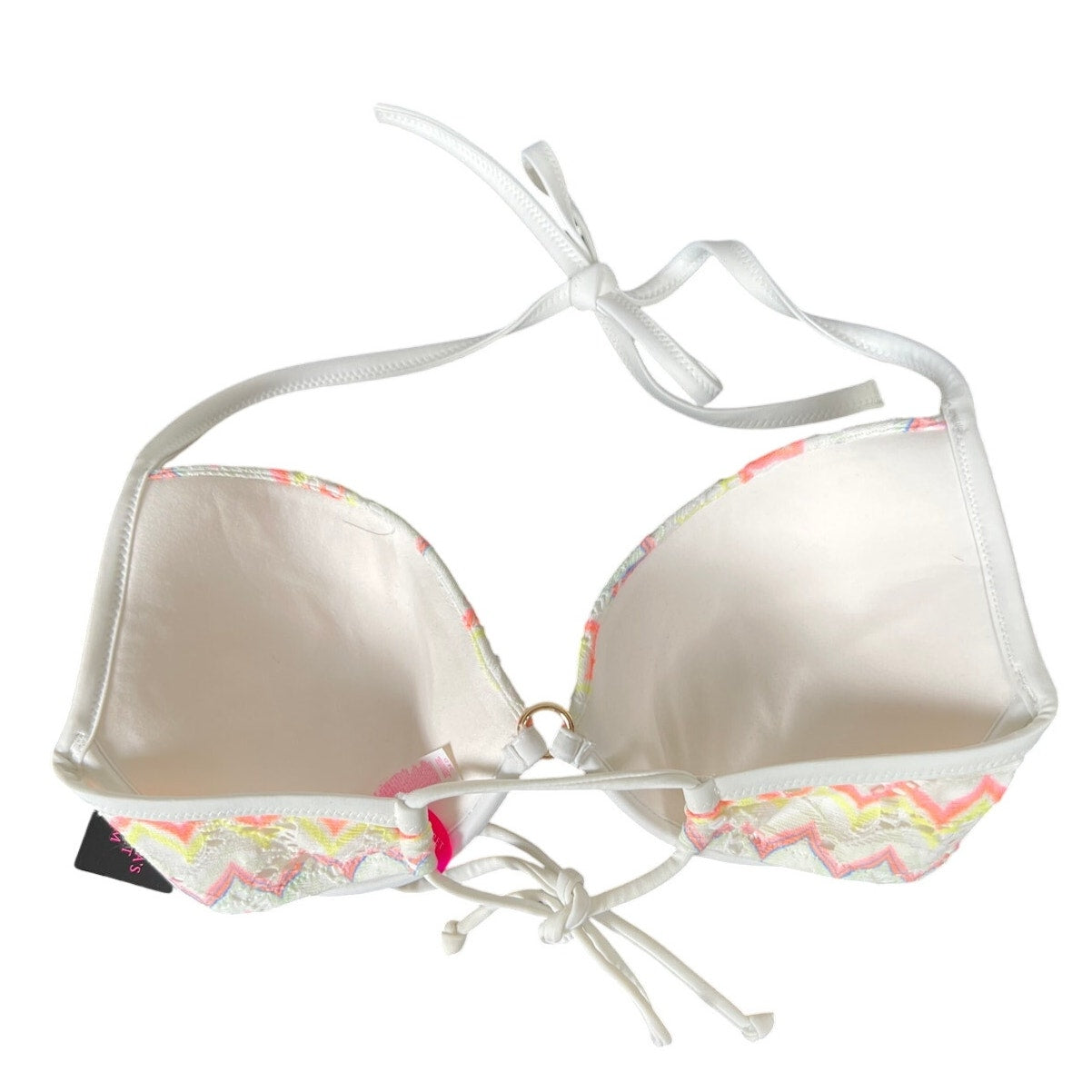 Victoria Secret NWT Women's Bikini Top 34D Striped Adjustable