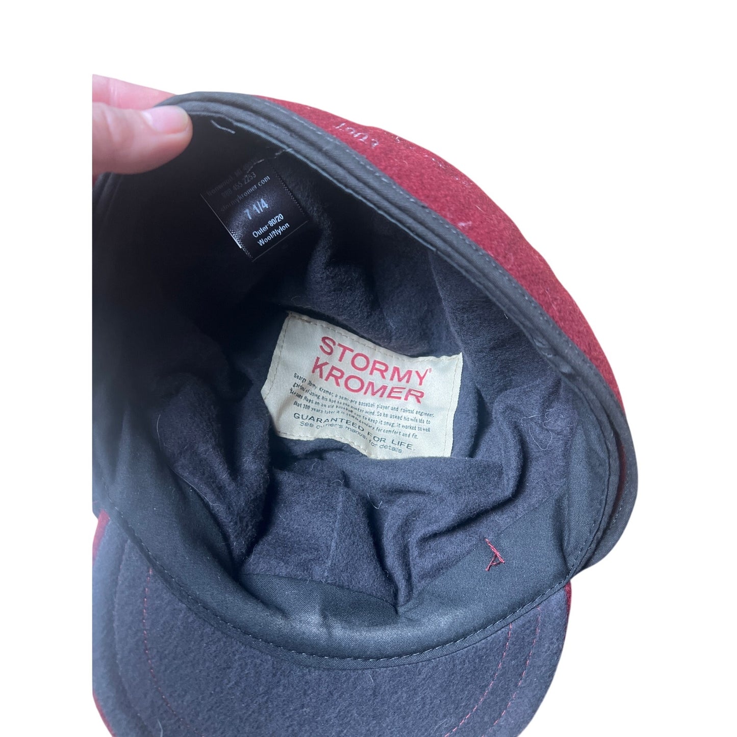 Stormy Kromer Winter Red Hat Flannel Lined Women 7 1/4