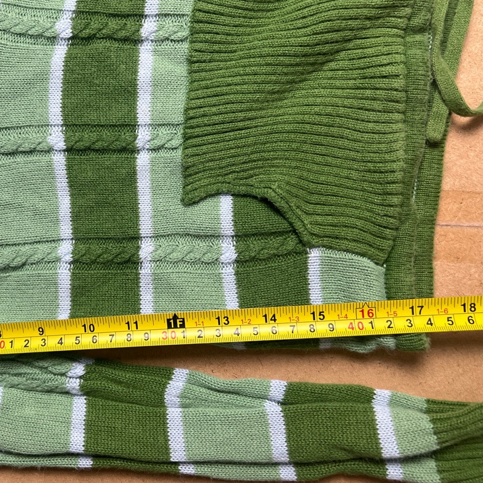 The Myth Of Jade Green Hooded Striped Knit Long Sleeve Size XS