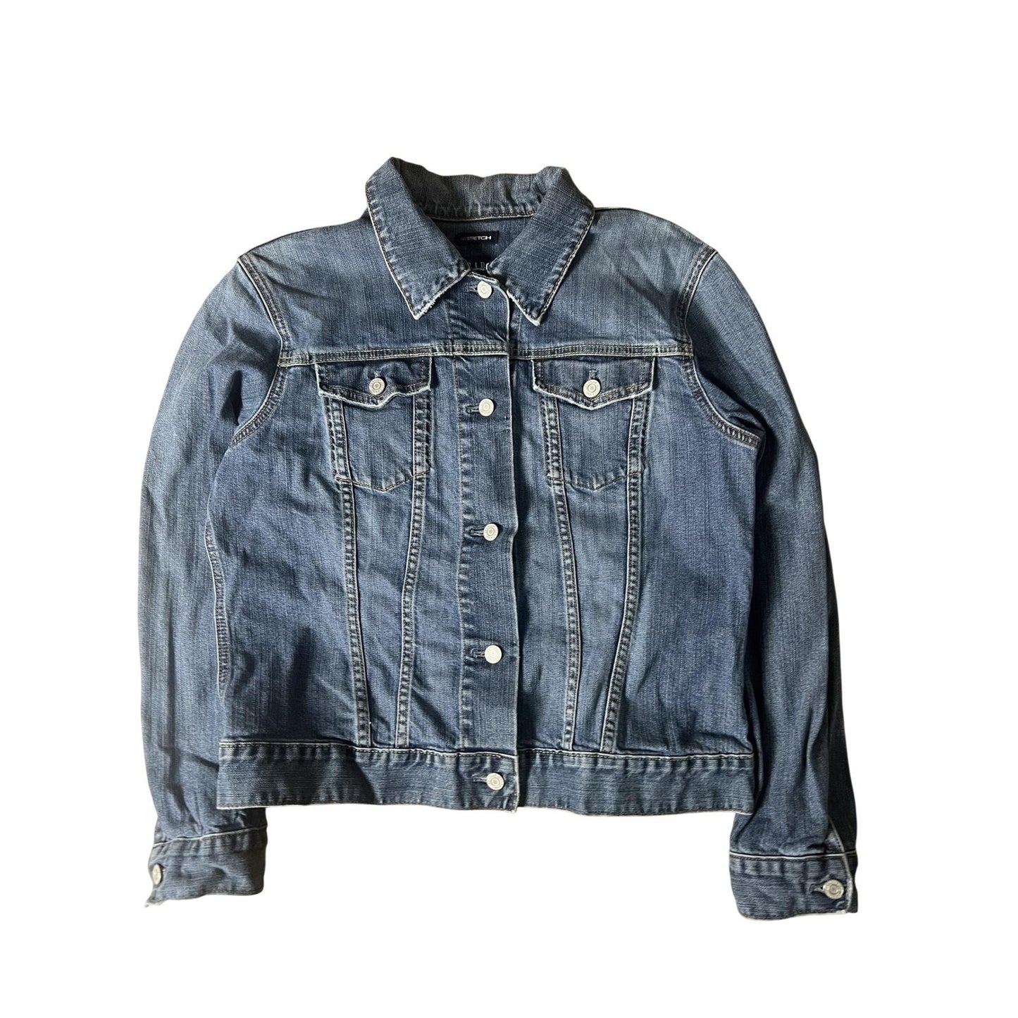 Gap Jacket Womens XL Blue Denim Collared Pockets Button Unlined Casual