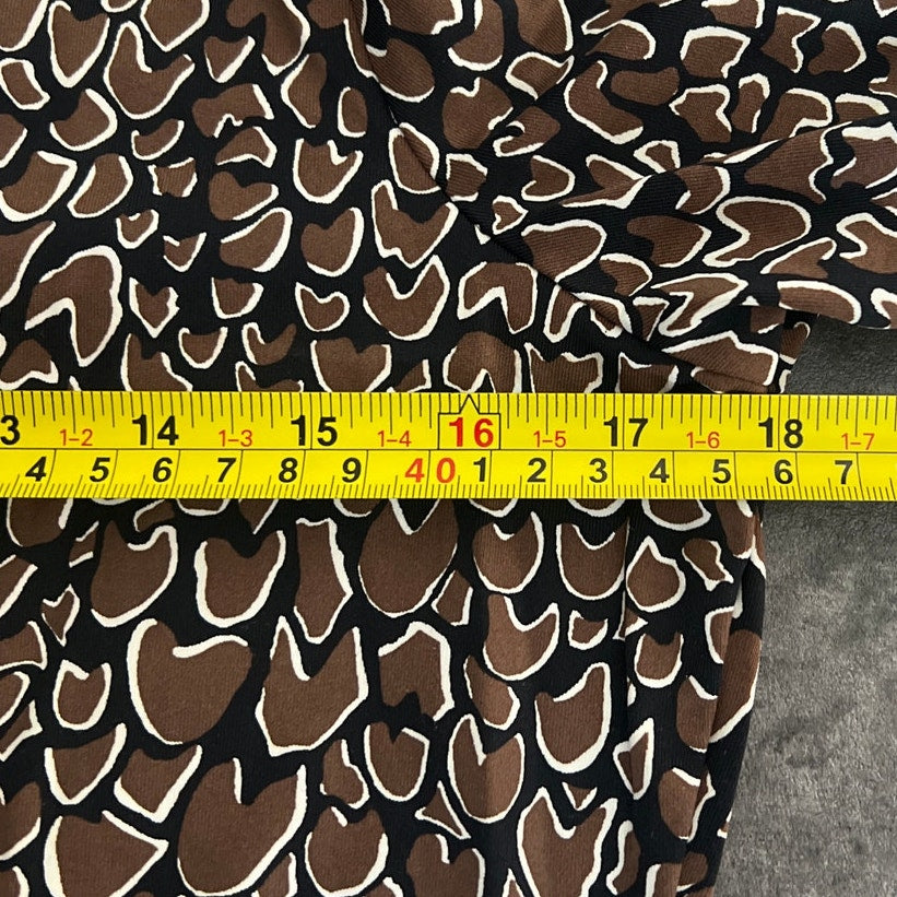 J. McLaughlin Animal Print Black/Brown Women Top Medium