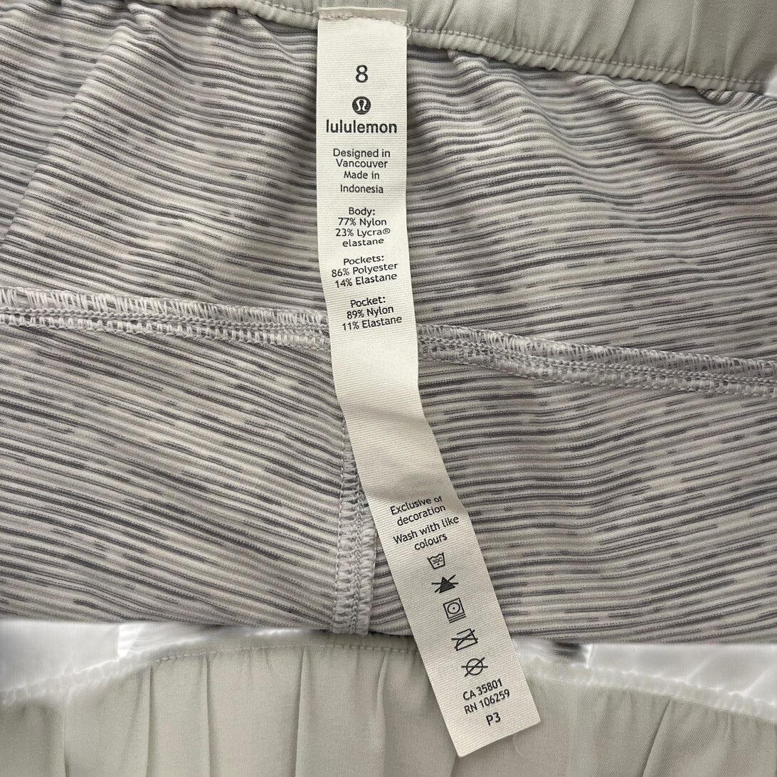 Lululemon Size 8 Nylon On the Fly MR Short 2.5" Heather Gray