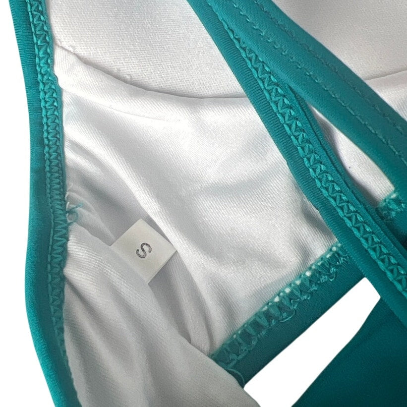Teal Blue Shoulder Strap Bikini Top Size Small S