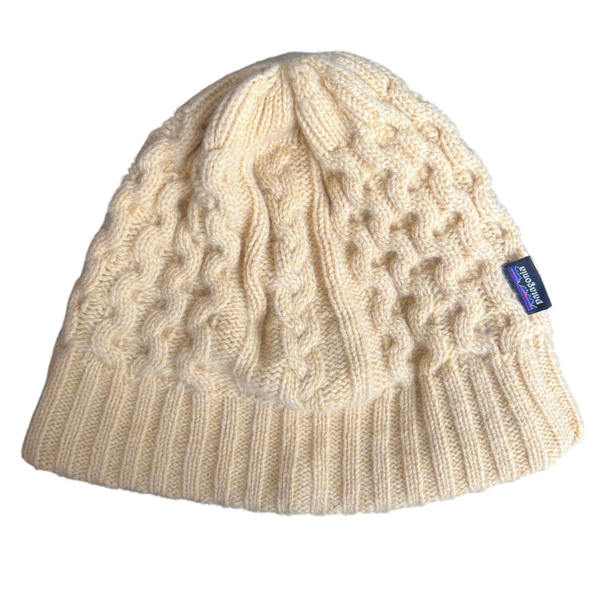 Patagonia One Size Recycled Wool Cream Coastal Cable Beanie