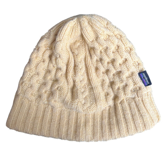 Patagonia One Size Recycled Wool Cream Coastal Cable Beanie