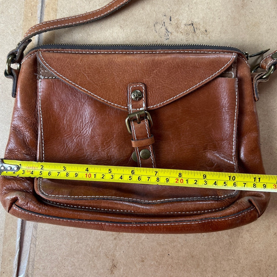 Vintage Patricia Nash Brown Leather Cross Body Shoulder Bag