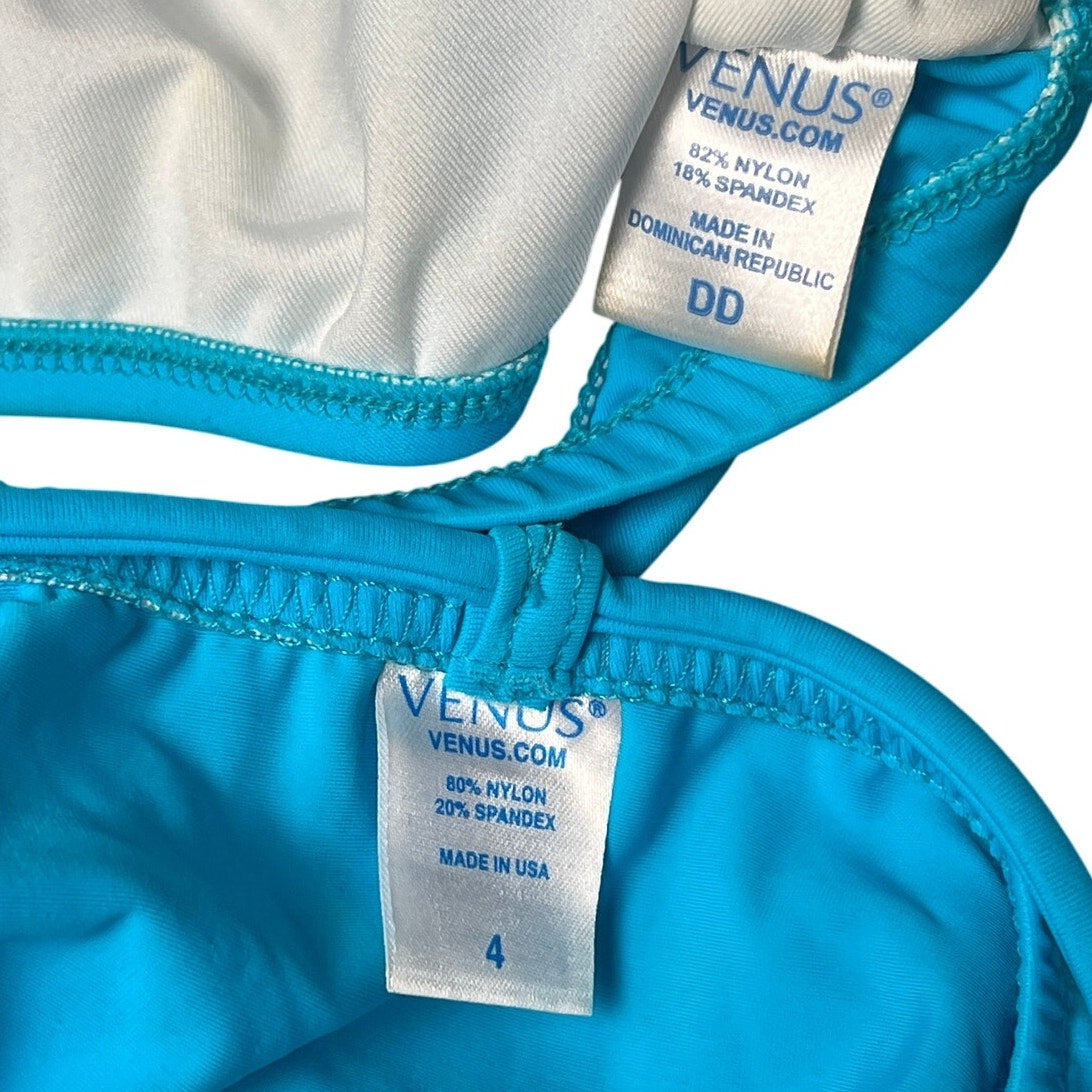 Venus Size 4 Women Swimwear Two Piece Bikini Blue Adjustable Halter