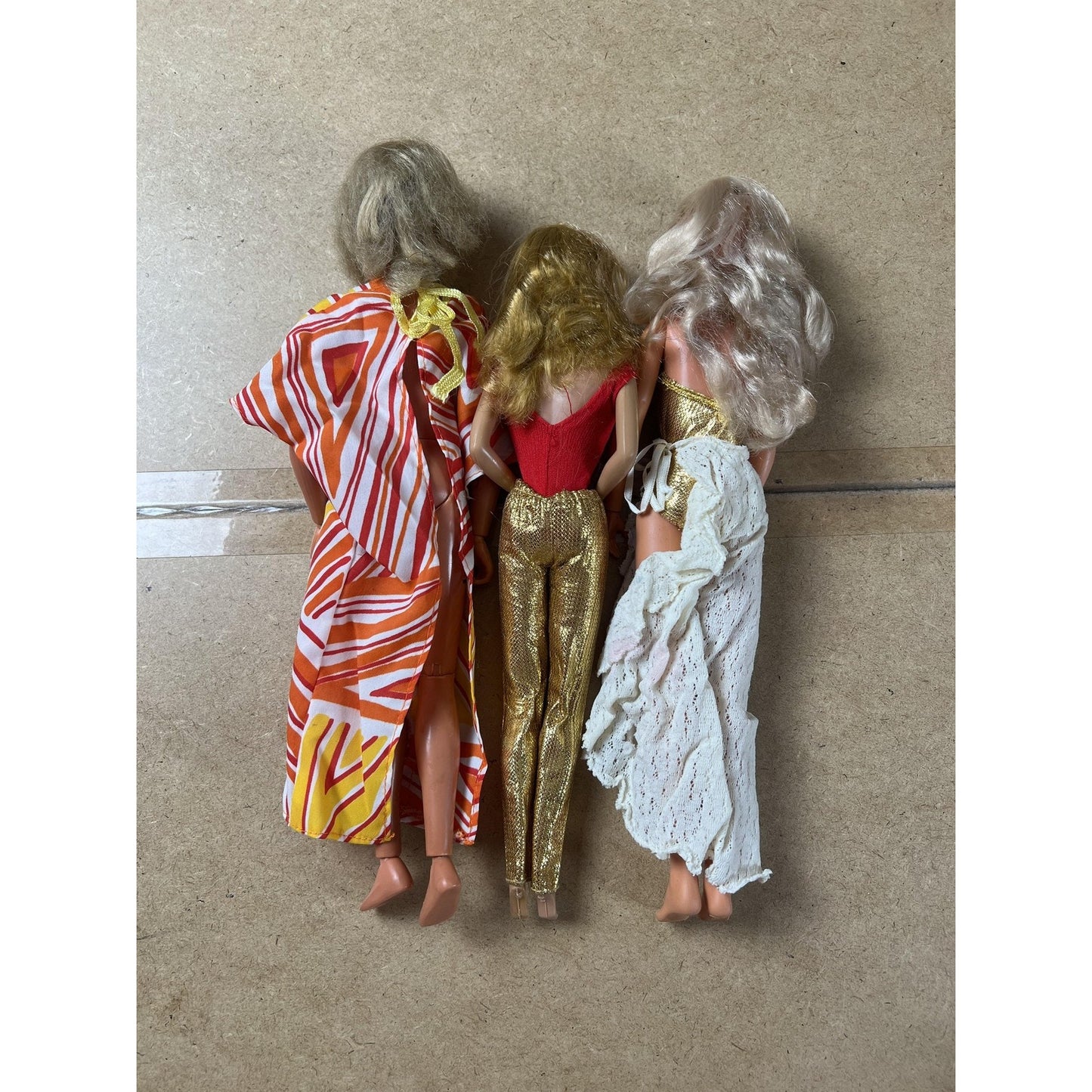 Kenner Doll Lot Of 3 Vintage 1974 Blonde Gold Outfits Made In Hong Kong