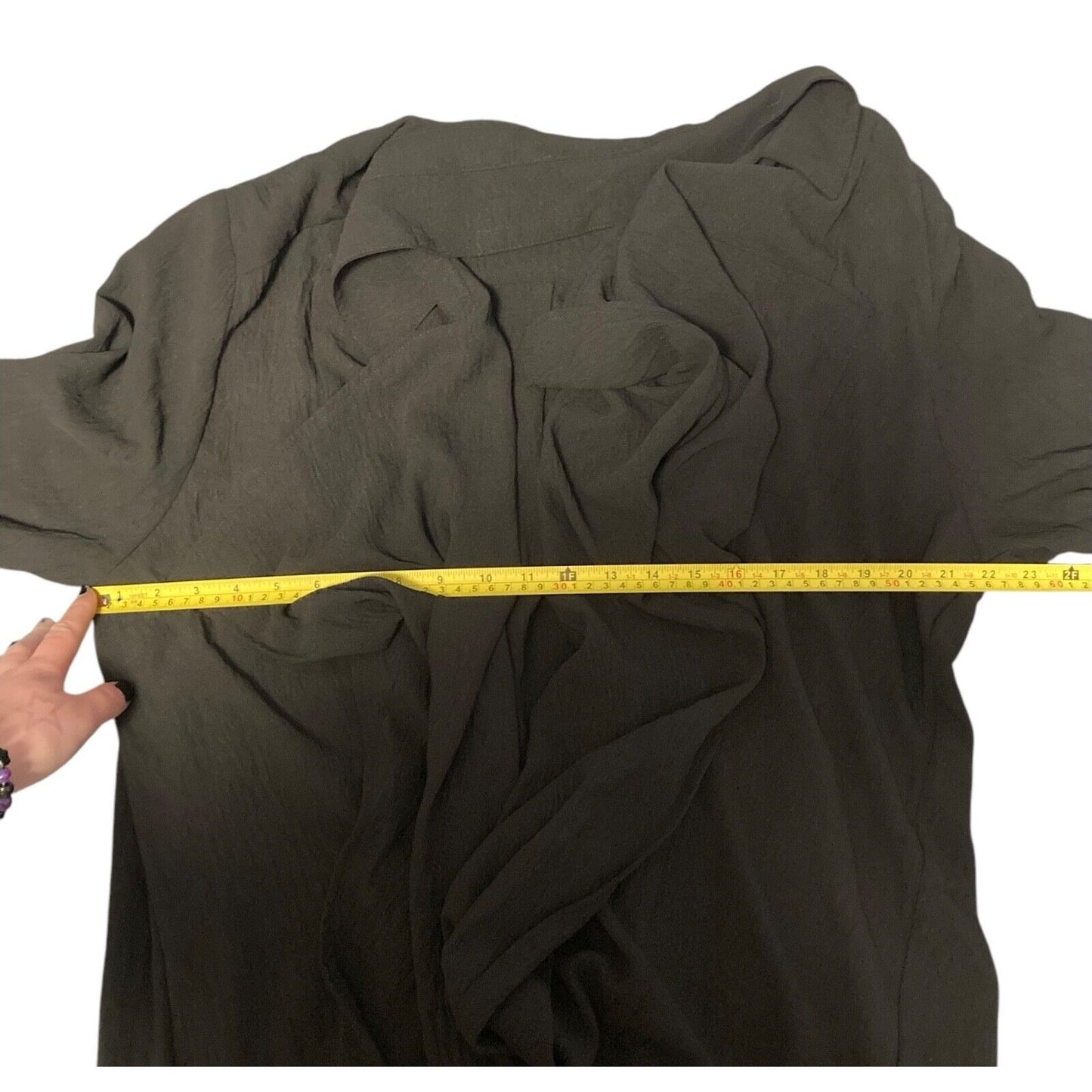 ODDY Black Oversized Relaxed Fit Open Cardigan with Pockets Women's L / XL