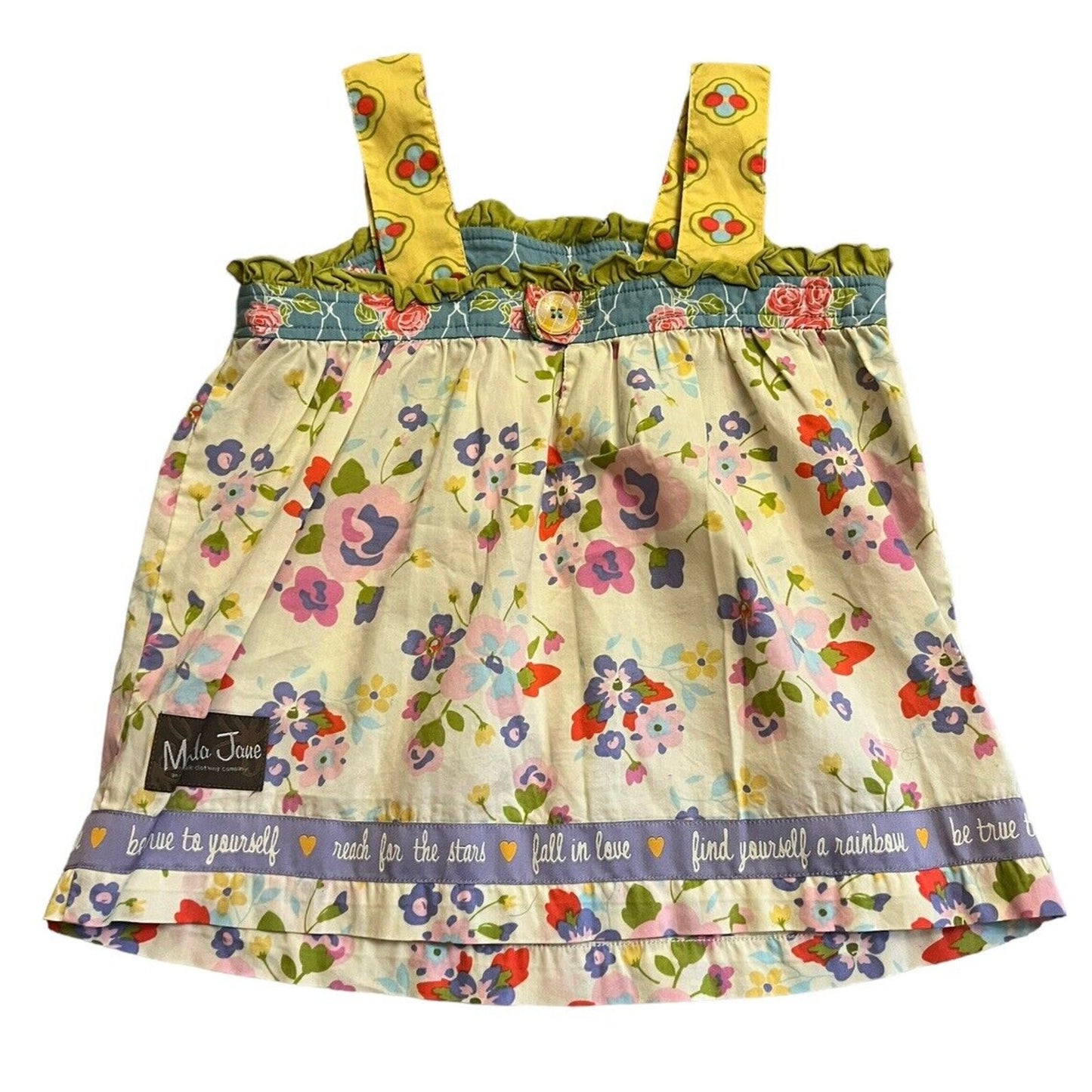 Matilda Jane Tank size 6 Good Hart Art in the Park floral Tank Top EUC