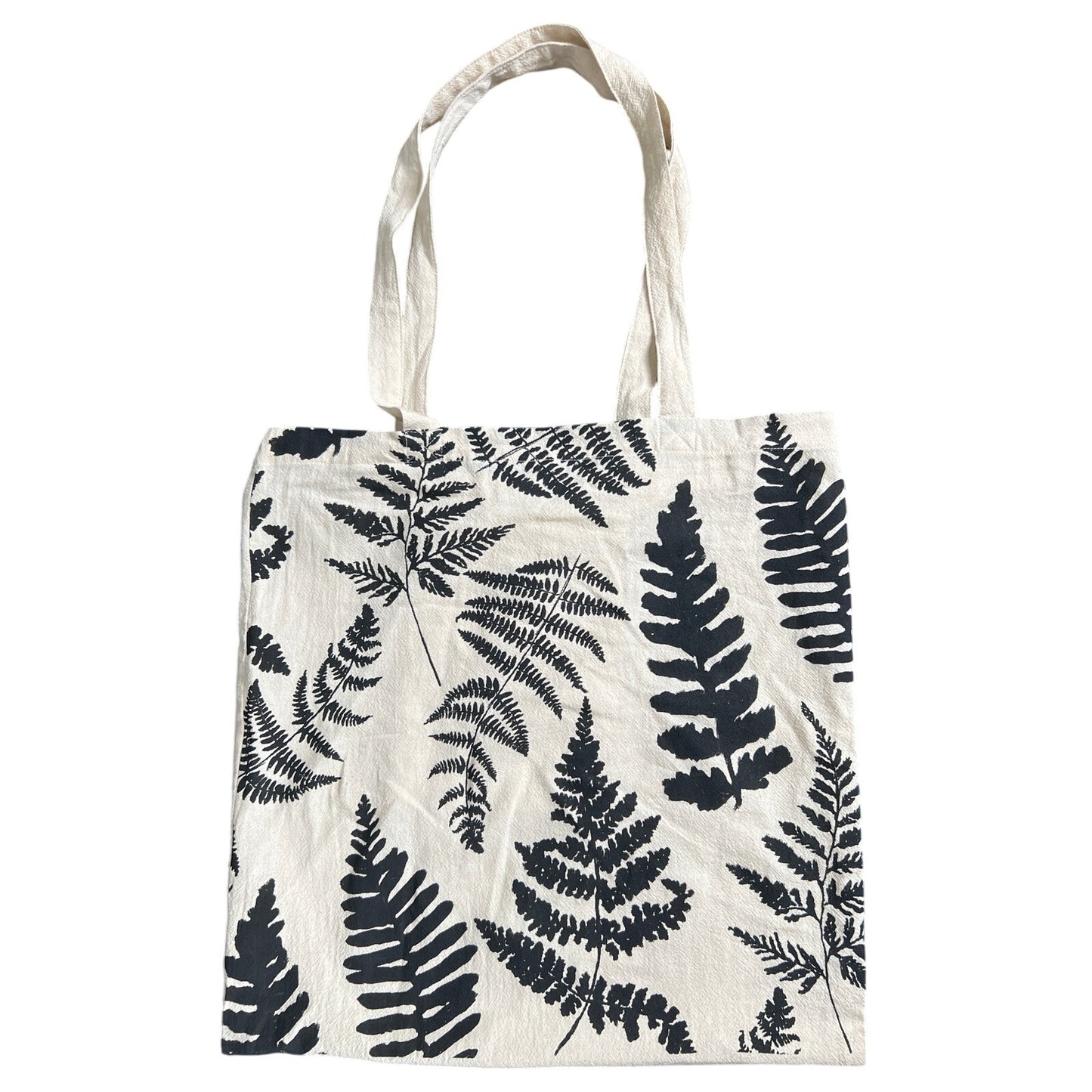 Tag Tote Fern Pattern Floral Bag White *Dimensions In Pictures*