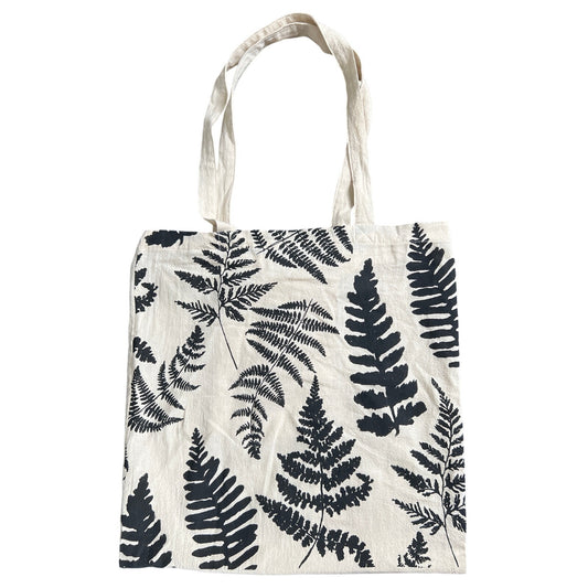 Tag Tote Fern Pattern Floral Bag White *Dimensions In Pictures*