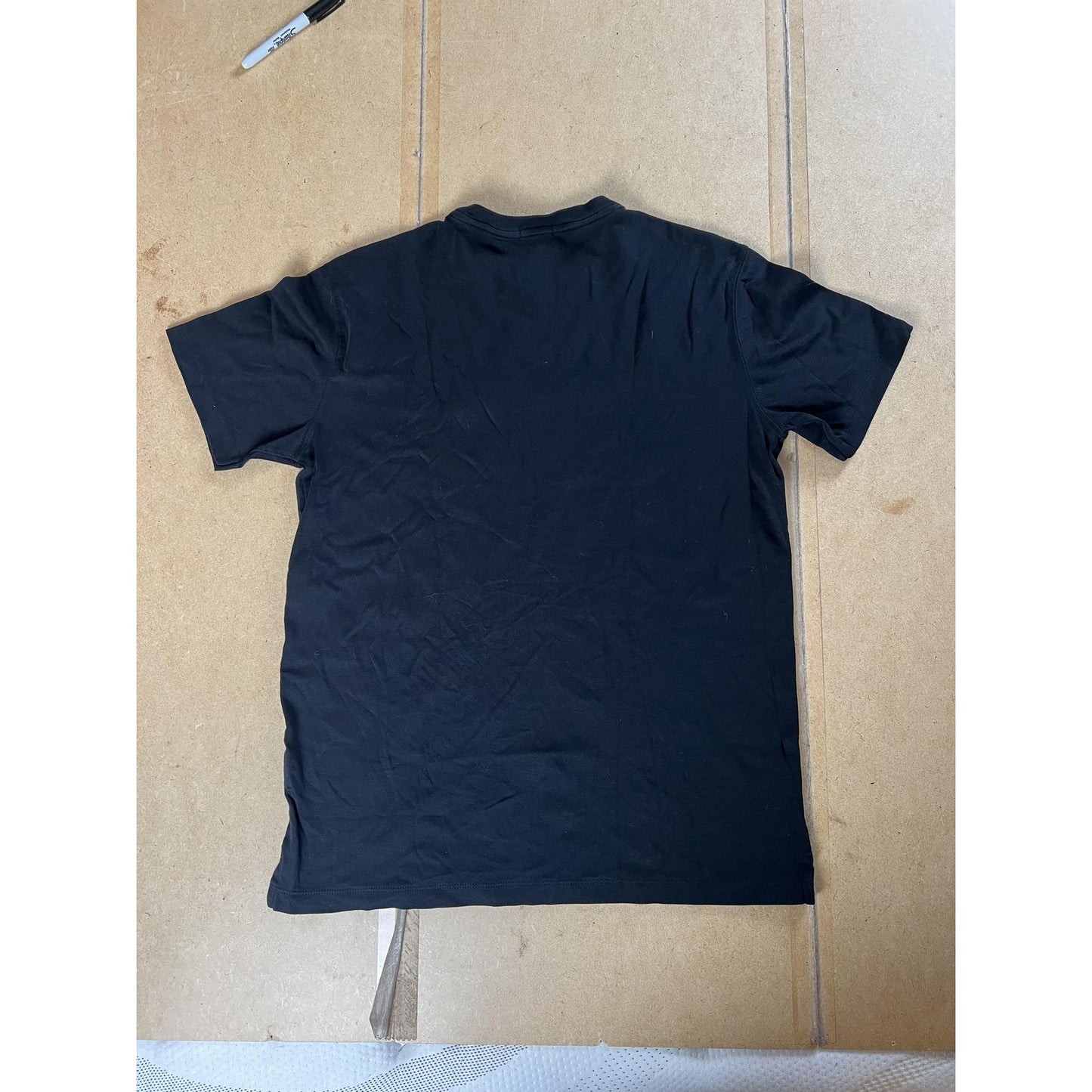 GENTO Shirt Mens Medium Black Cotton Crew Neck Preshrunk Jersey Short Sleeve