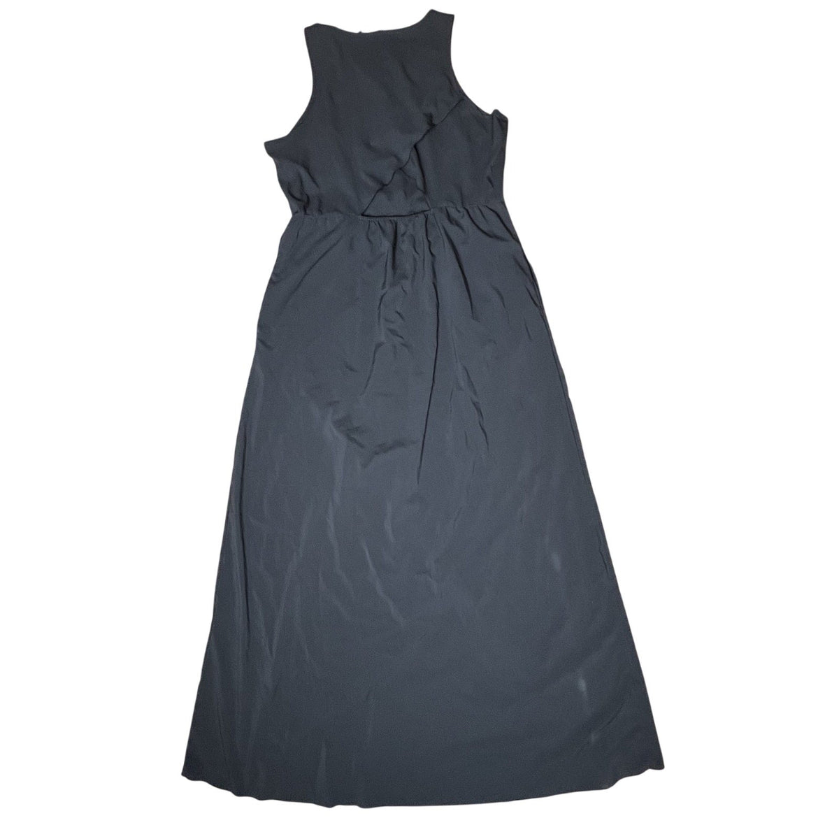Toad&Co Dress Womens XL Black Maxi Sundress Crew Neck Layered Elastic Waistband