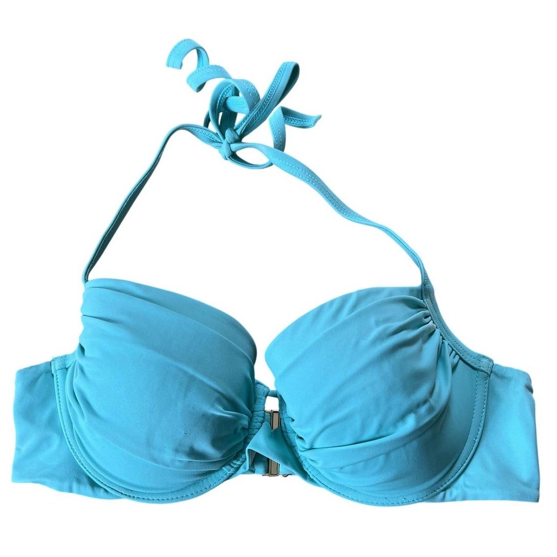Victoria's Secret Swim Top Womens 34C Blue Padded Lined Underwired Halter