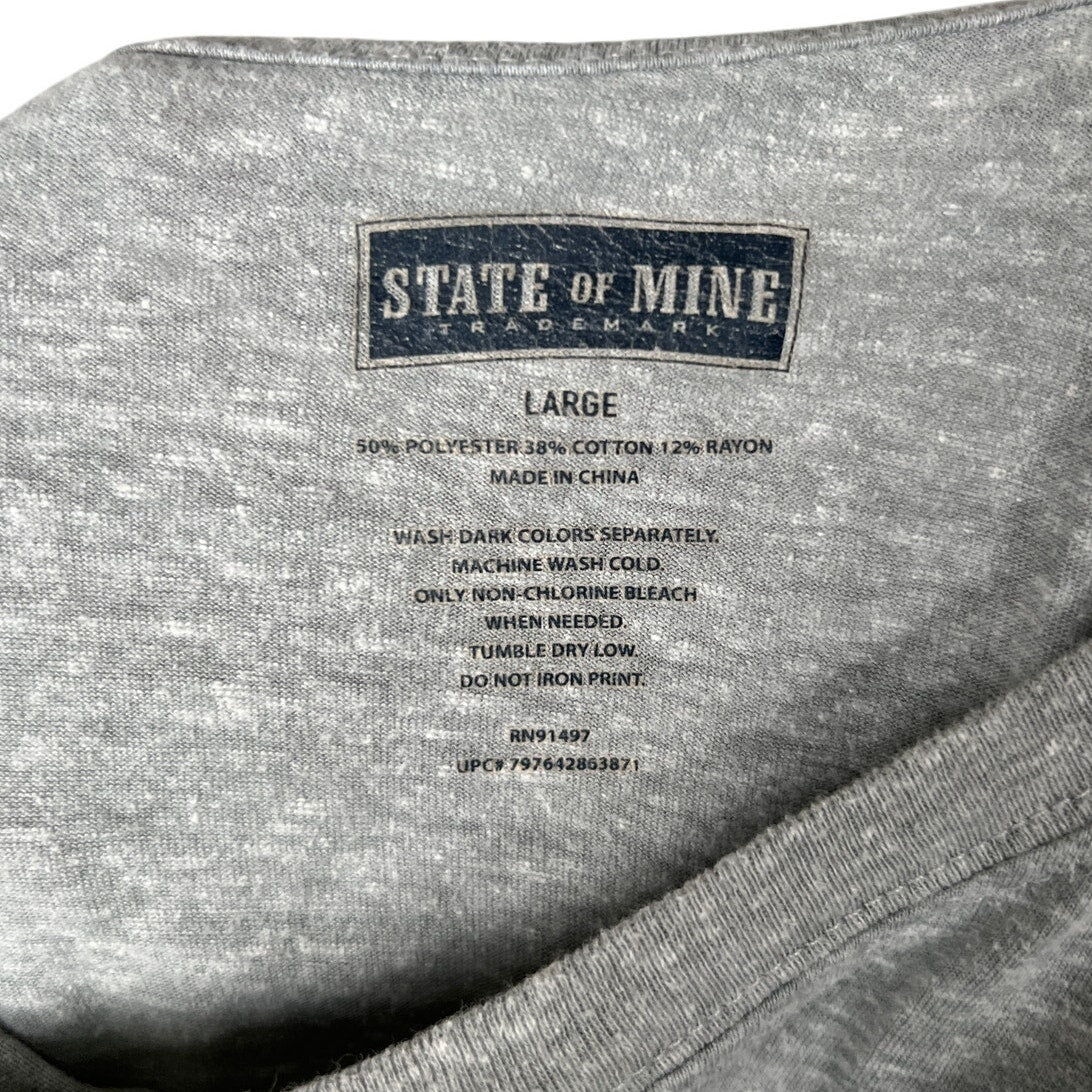 State Of Mine Gray Minnesota Graphic T-shirt Size Large