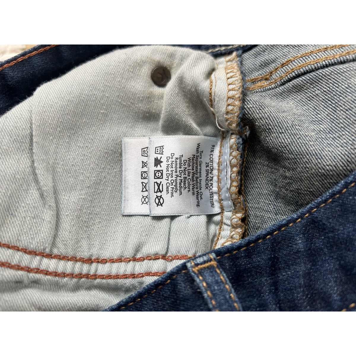 Eddie Bauer Pants Teens 16 Blue Denim Cotton Blend Straight Ankle Pockets