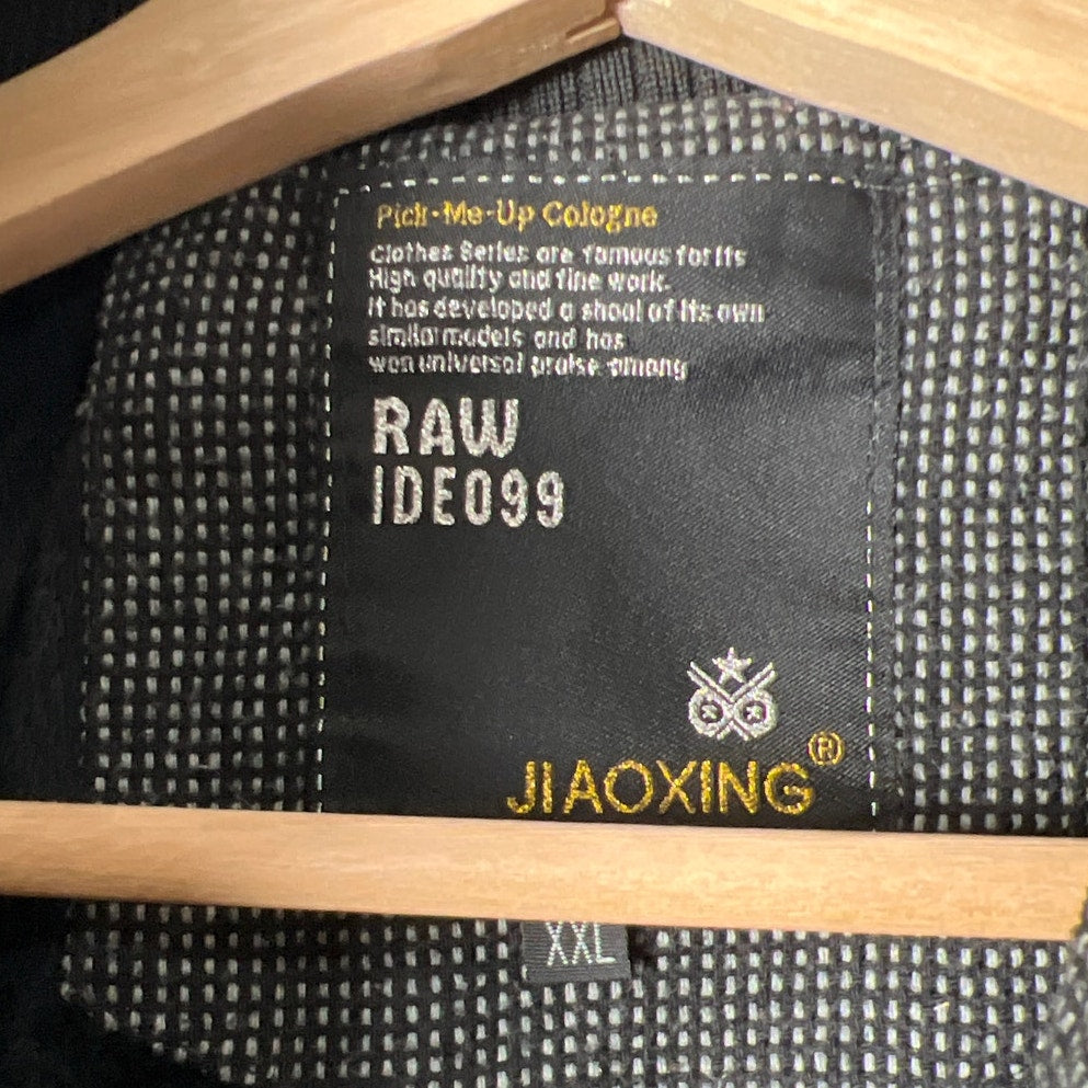 Jiaoxing Raw Ide099 2XL Zip up Gray Men's Jacket