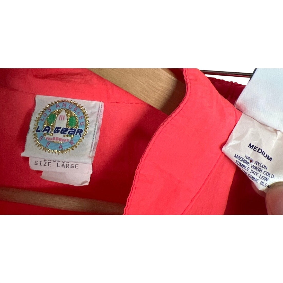 Vintage L.A. Gear Pink Windbreaker Size Large Jacket & Size Medium Pants