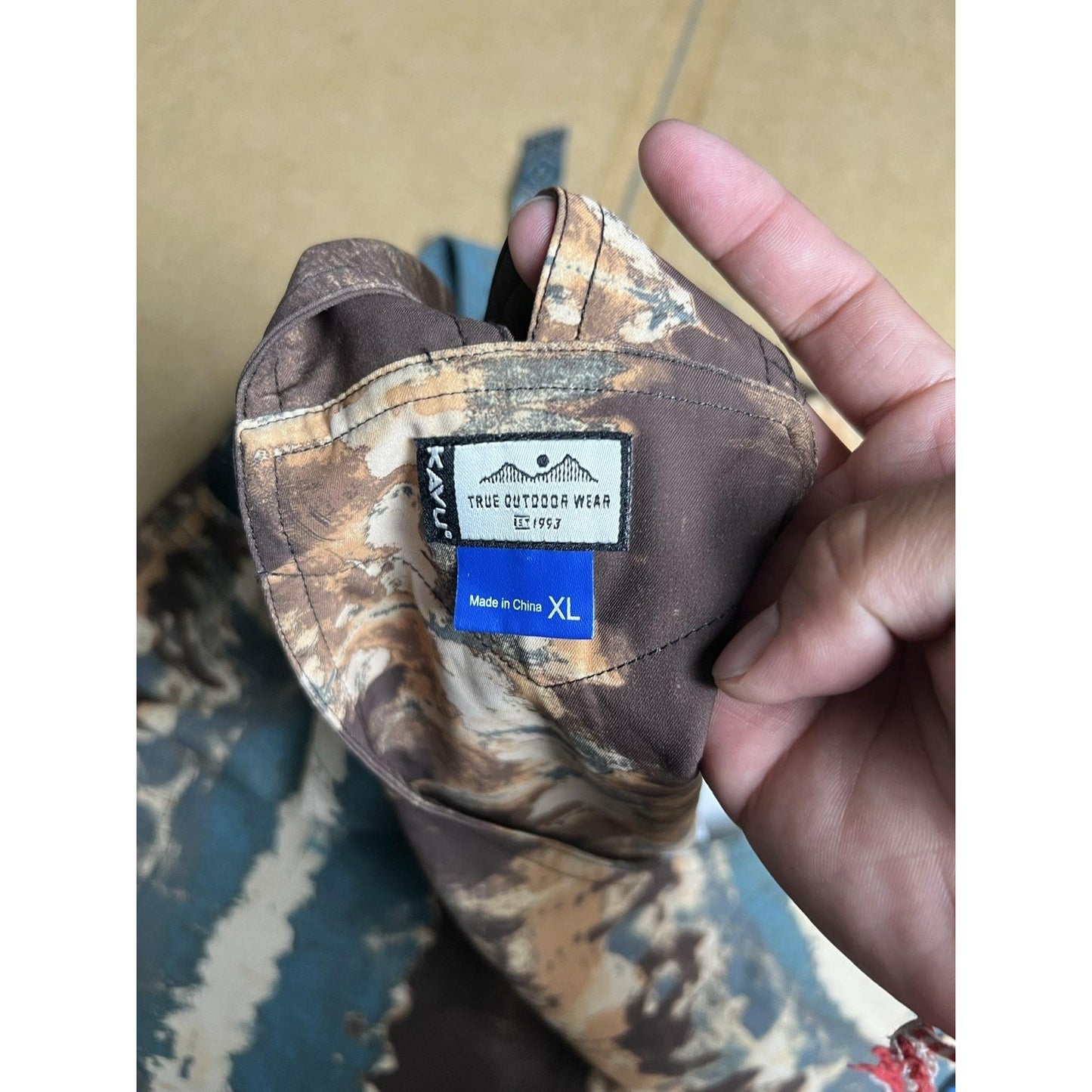 KAVU Overalls Mens XL Brown Canvas Bib Adjustable Strap Outdoor Workwear