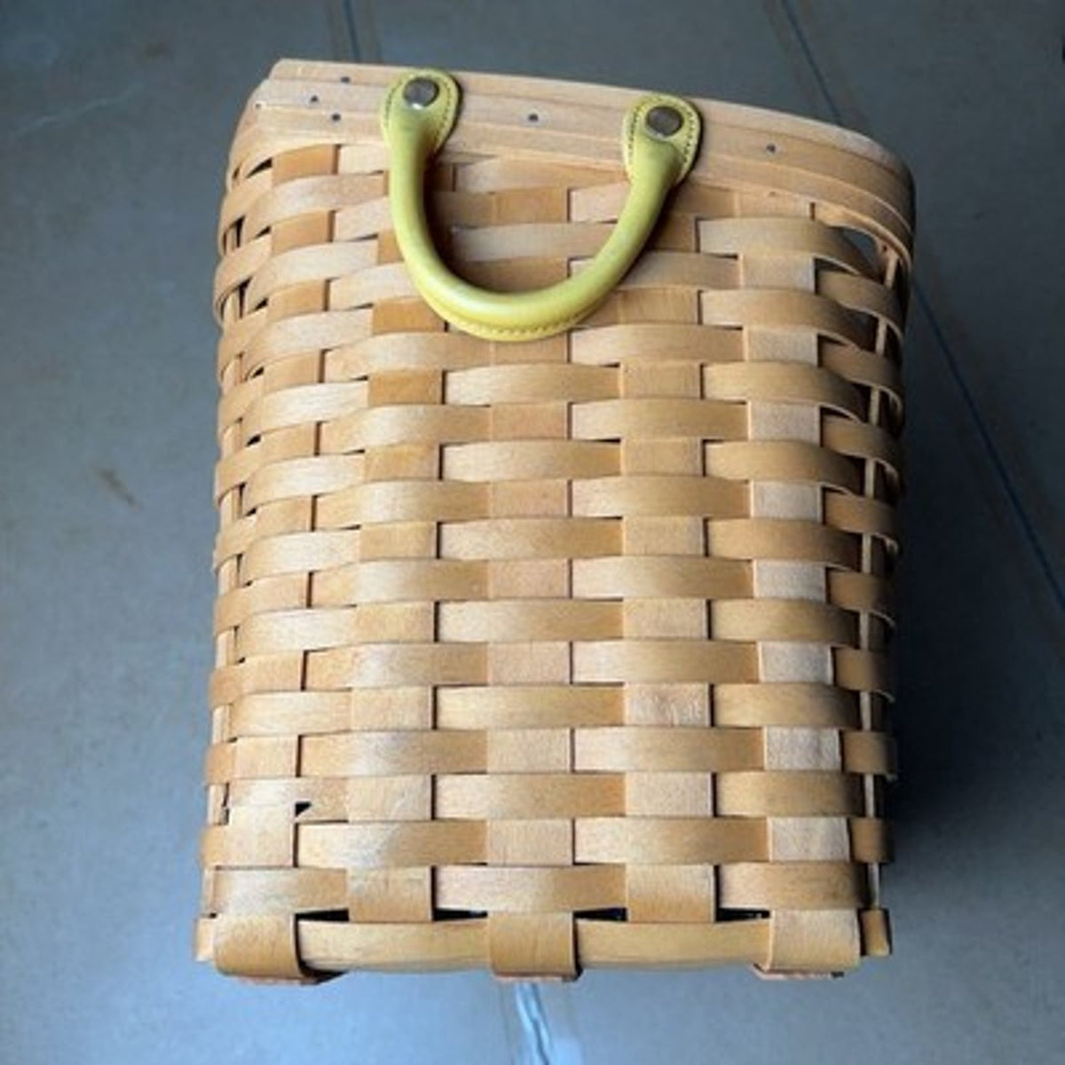 Longaberger Baskets Storage Basket Beige Medium Handle Rustic Made In USA