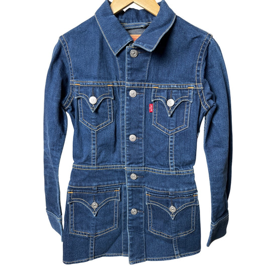 Levi's Type 1 Long Iconic Jacket Size Small Button Up Denim Retro