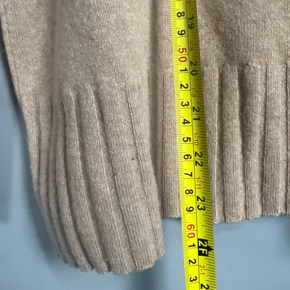 J. Crew Pullover 100% Cashmere XXS Beige Crewneck Turtle Neck