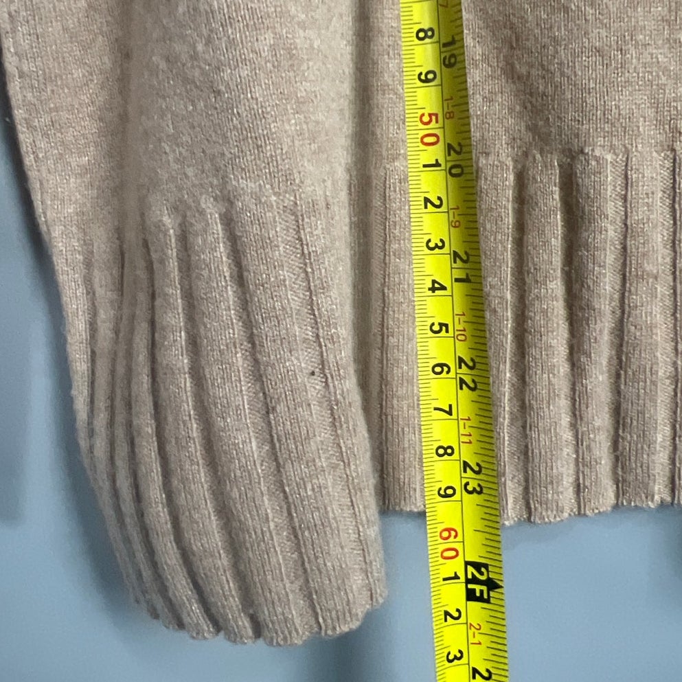 J. Crew Pullover 100% Cashmere XXS Beige Crewneck Turtle Neck
