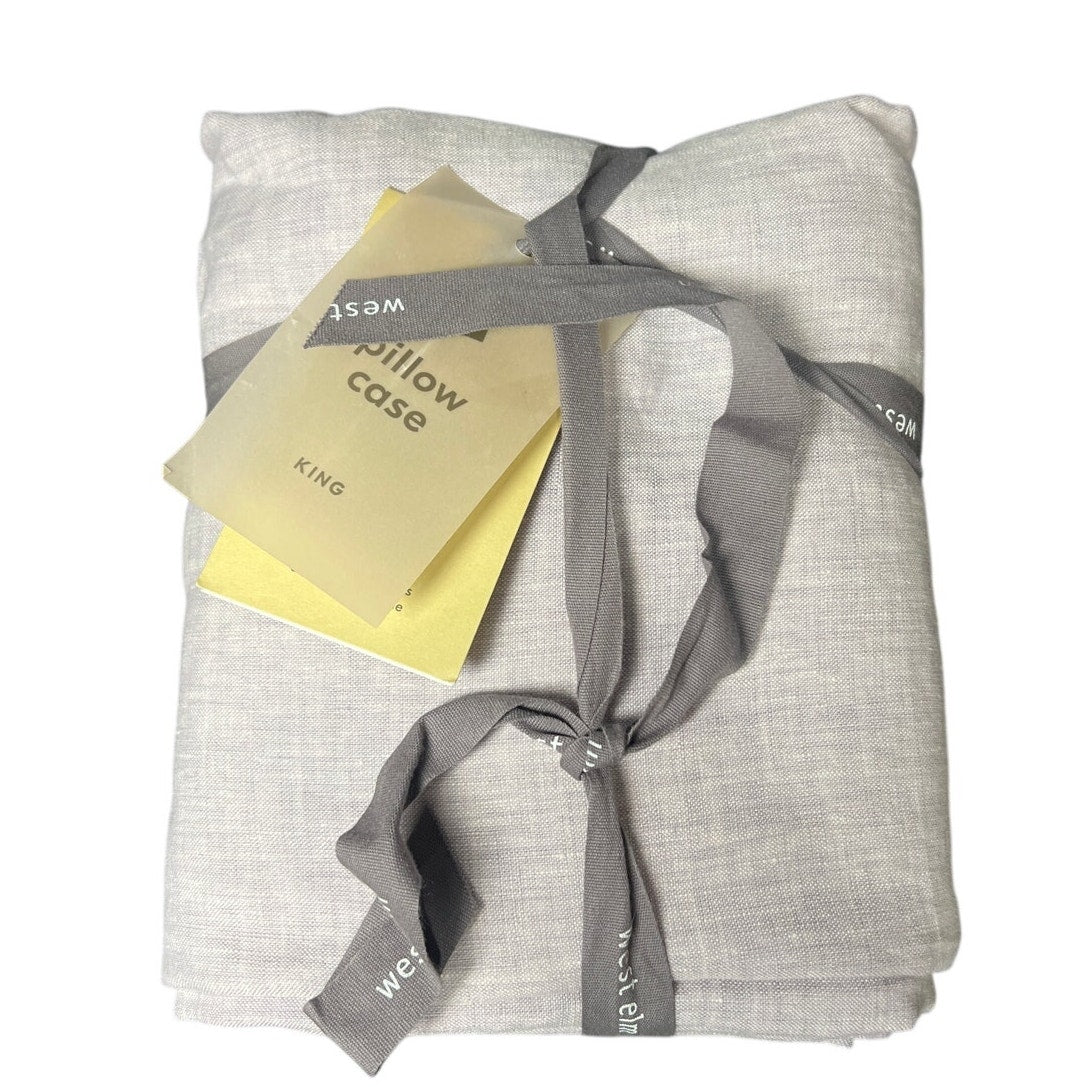 NWT West Elm Gray Pillow Cover King Square Textured Modern