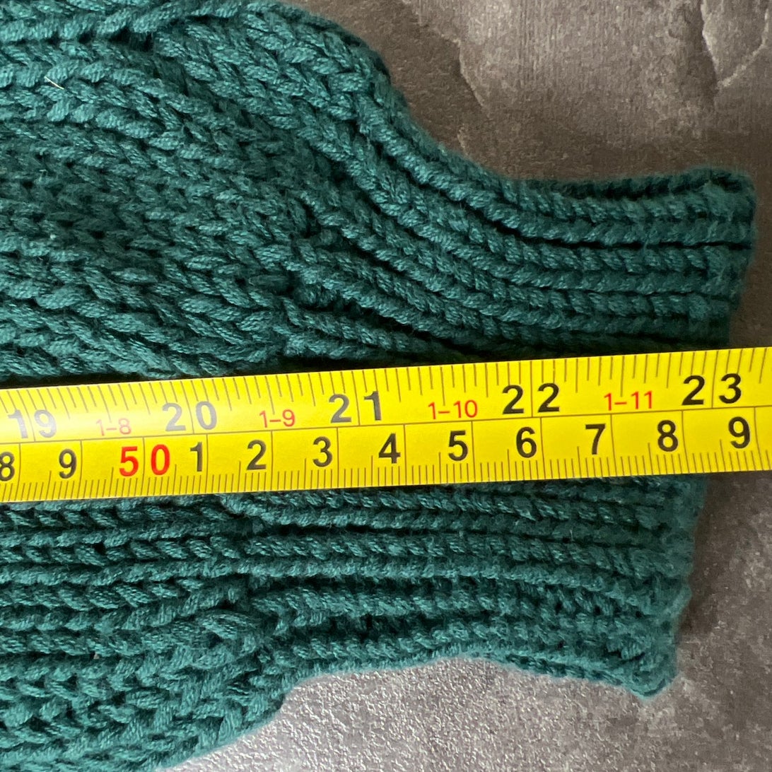 New River Co Authentic Heavy Knit Size Large V-Neck Green 100% Cotton