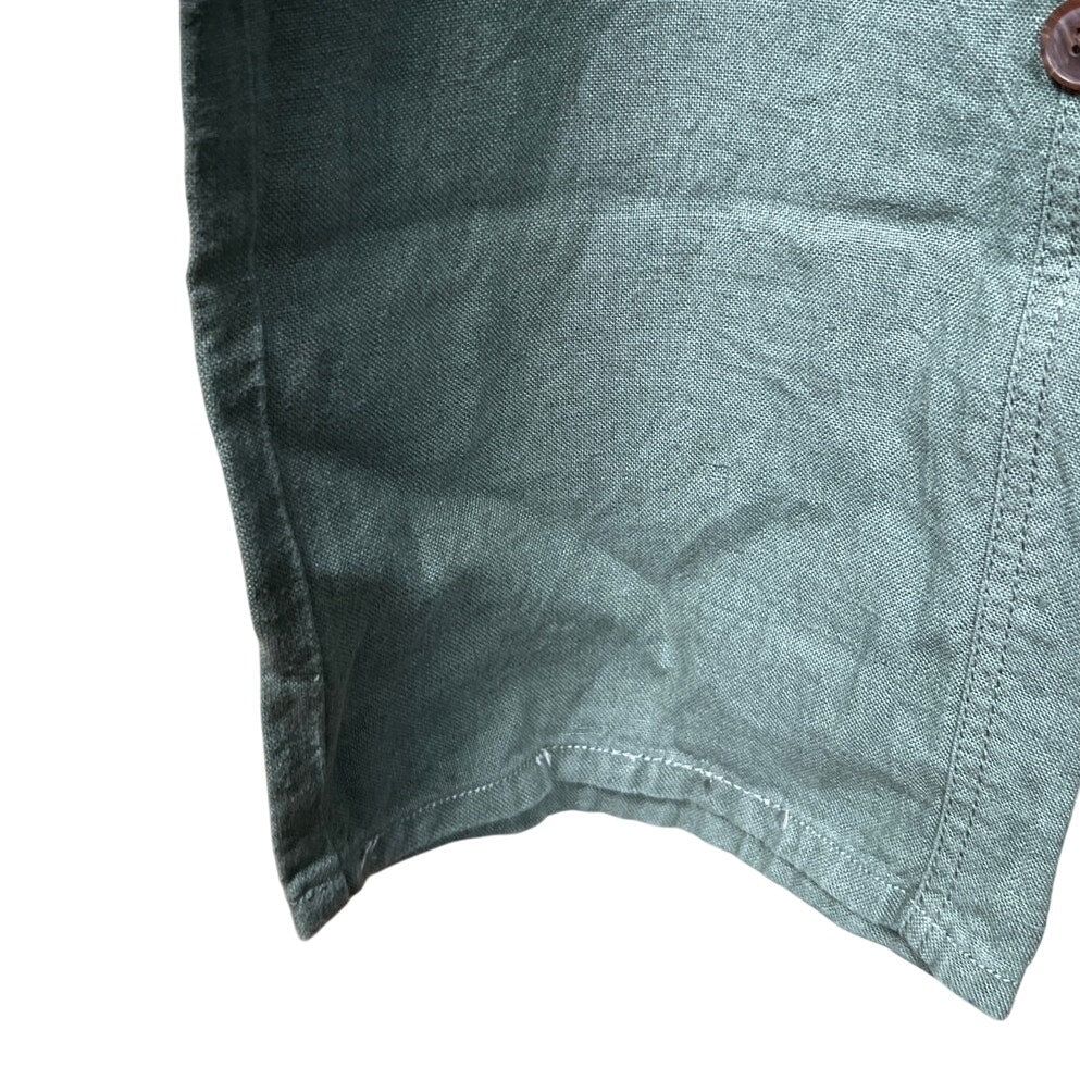 L.L Bean 12 Women's 100% Linen Green Wide Pants