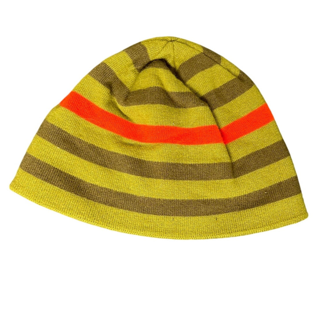 Patagonia Stripped Yellow Brown Beanie Unisex